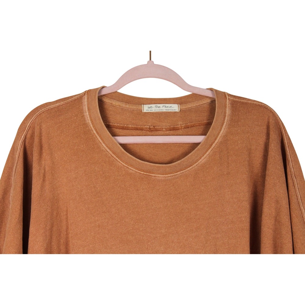 Free People We The Free Grunge Indie Sleaze Boxy Brown Cropped CC Tee Shirt XS - Picture 2 of 11